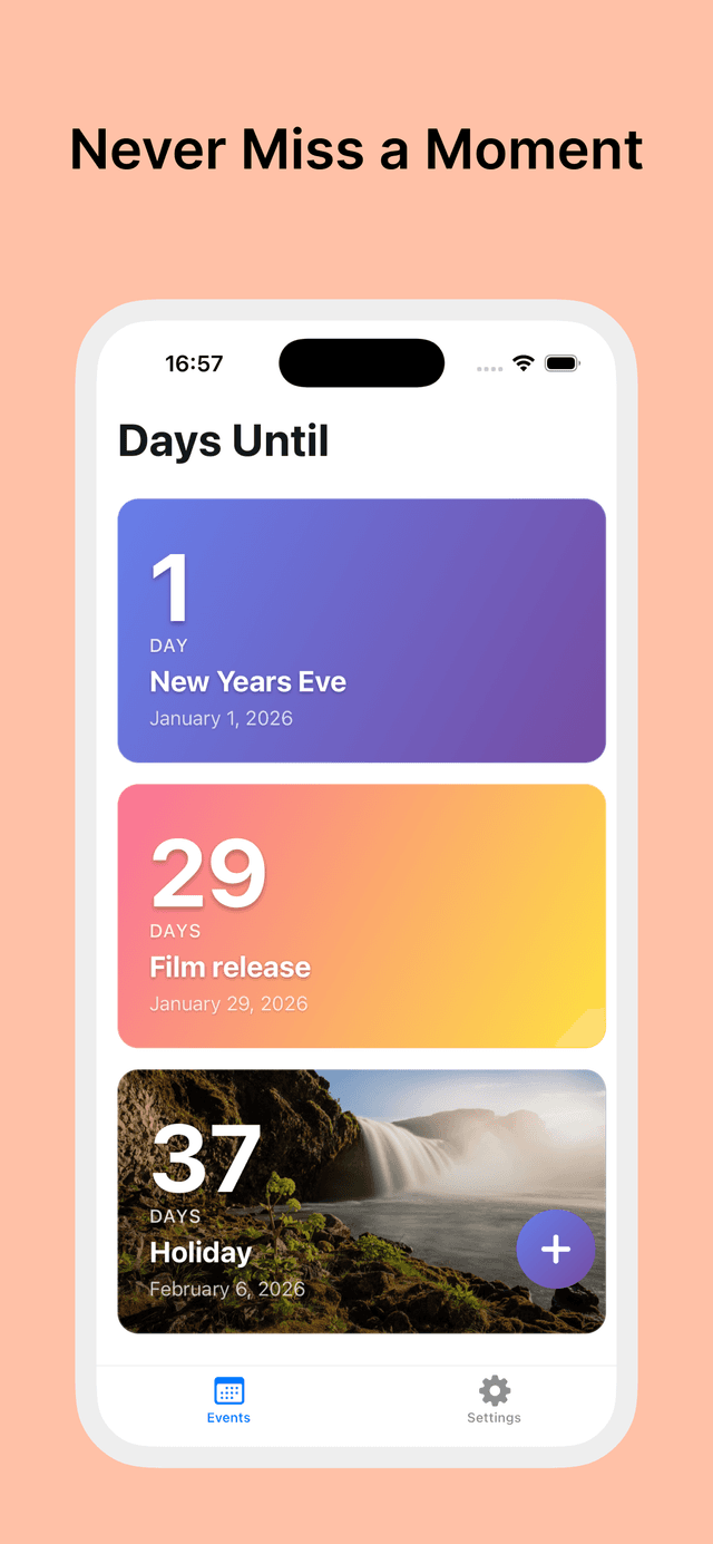 Design Your Perfect Countdown - Event creation screen